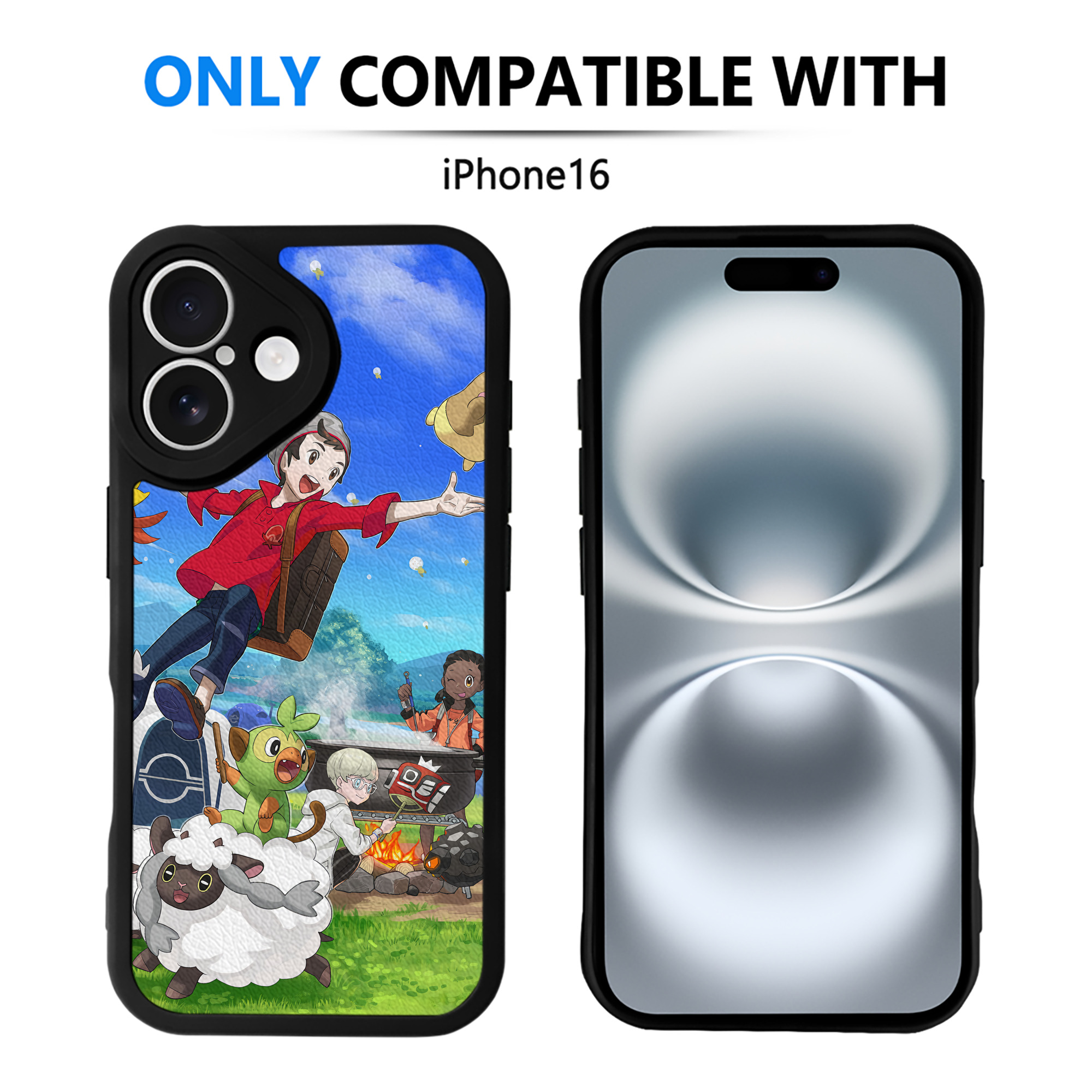 （画像用） ポケットモンスター Pokémon 【iPhone 16シリーズ対応】シリコンスマホケース（レザー調） 材質：シリコン